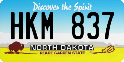 ND license plate HKM837