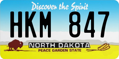 ND license plate HKM847