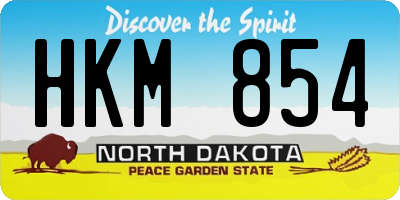 ND license plate HKM854