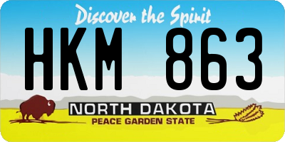 ND license plate HKM863