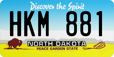 ND license plate HKM881