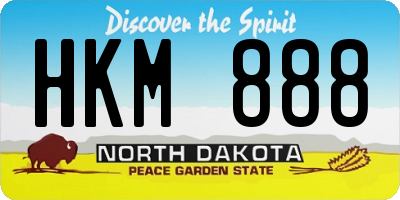 ND license plate HKM888