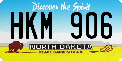 ND license plate HKM906