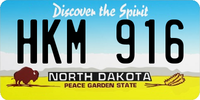 ND license plate HKM916