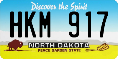 ND license plate HKM917