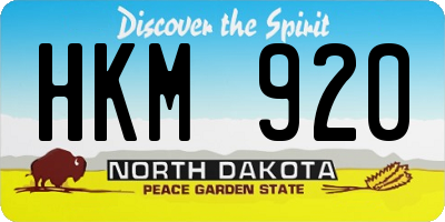 ND license plate HKM920
