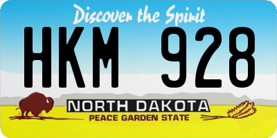 ND license plate HKM928