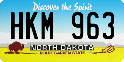 ND license plate HKM963