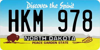 ND license plate HKM978