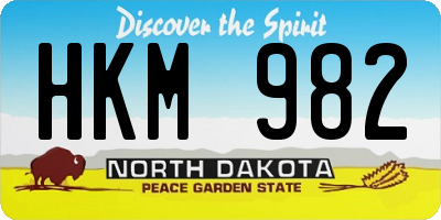 ND license plate HKM982