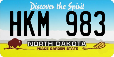 ND license plate HKM983