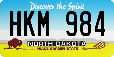 ND license plate HKM984