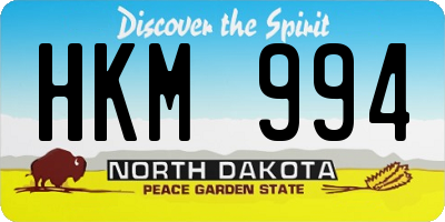 ND license plate HKM994