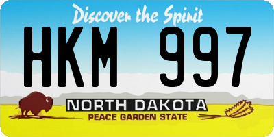 ND license plate HKM997