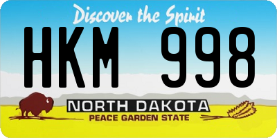 ND license plate HKM998