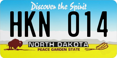 ND license plate HKN014