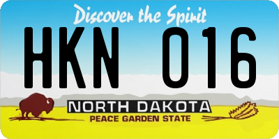 ND license plate HKN016