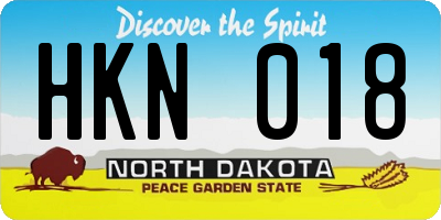 ND license plate HKN018