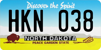 ND license plate HKN038