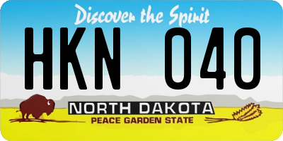 ND license plate HKN040