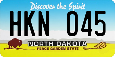 ND license plate HKN045