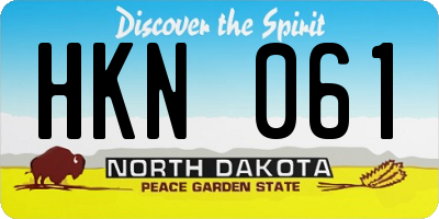 ND license plate HKN061