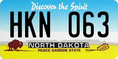 ND license plate HKN063