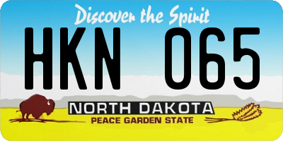 ND license plate HKN065