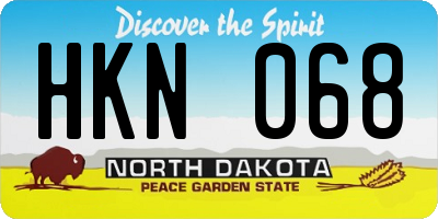 ND license plate HKN068
