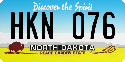 ND license plate HKN076