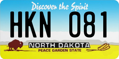 ND license plate HKN081