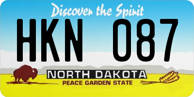 ND license plate HKN087