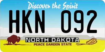 ND license plate HKN092