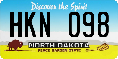 ND license plate HKN098