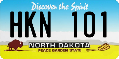 ND license plate HKN101