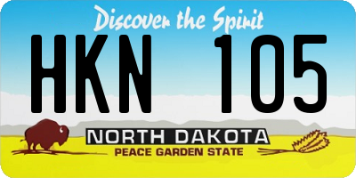 ND license plate HKN105