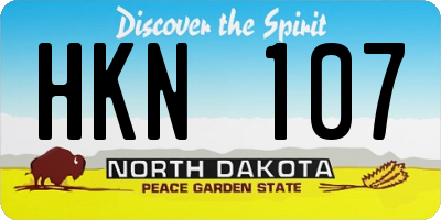 ND license plate HKN107