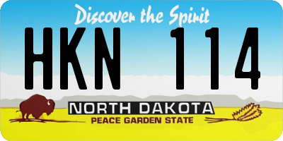 ND license plate HKN114