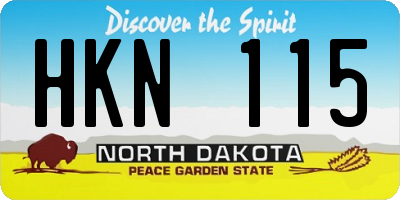 ND license plate HKN115