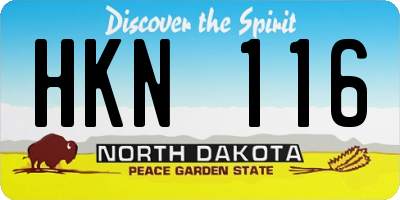 ND license plate HKN116