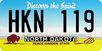ND license plate HKN119