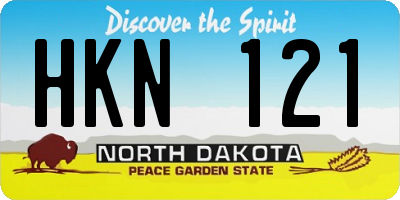 ND license plate HKN121