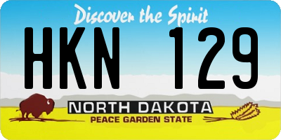 ND license plate HKN129