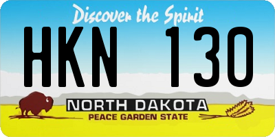 ND license plate HKN130