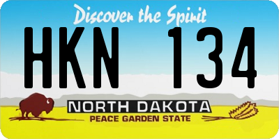 ND license plate HKN134