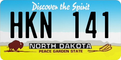 ND license plate HKN141