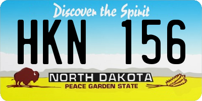 ND license plate HKN156
