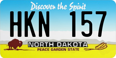 ND license plate HKN157