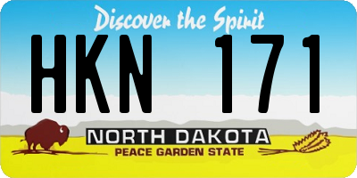 ND license plate HKN171
