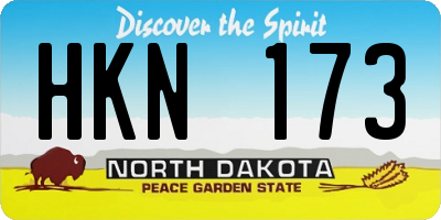 ND license plate HKN173